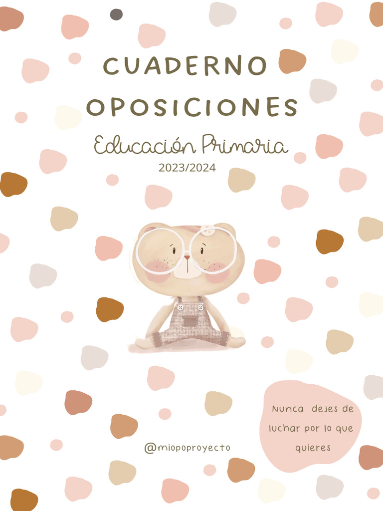 Cuaderno del Opositor 2023/2024 | PDF | Educación primaria | Plan de ...