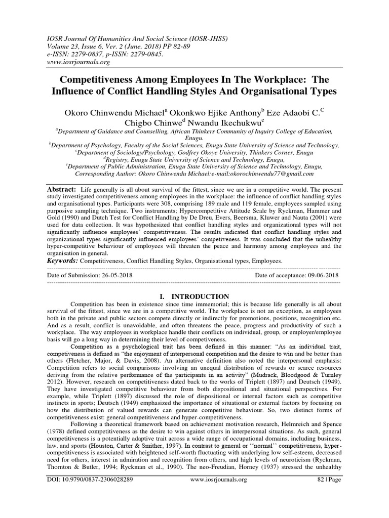 Competitiveness and Conflict | PDF