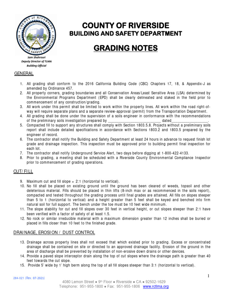 Grading general notes of county pdf surface runoff drainage