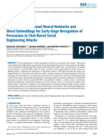 Utilizing Convolutional Neural Networks and Word Embeddings for Early-Stage Recognition of Persuasion in Chat-Based Social Engineering Attacks