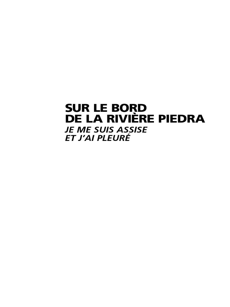 Sur Le Bord De La Rivi re Piedra PDF Amour Mysticisme Chr tien
