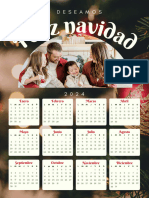 Documento A4 Calendario 2024 Papel Rasgado Collage Fotos Crema Rojo