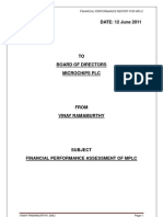 DATE: 12 June 2011: Financial Performance Report For MPLC