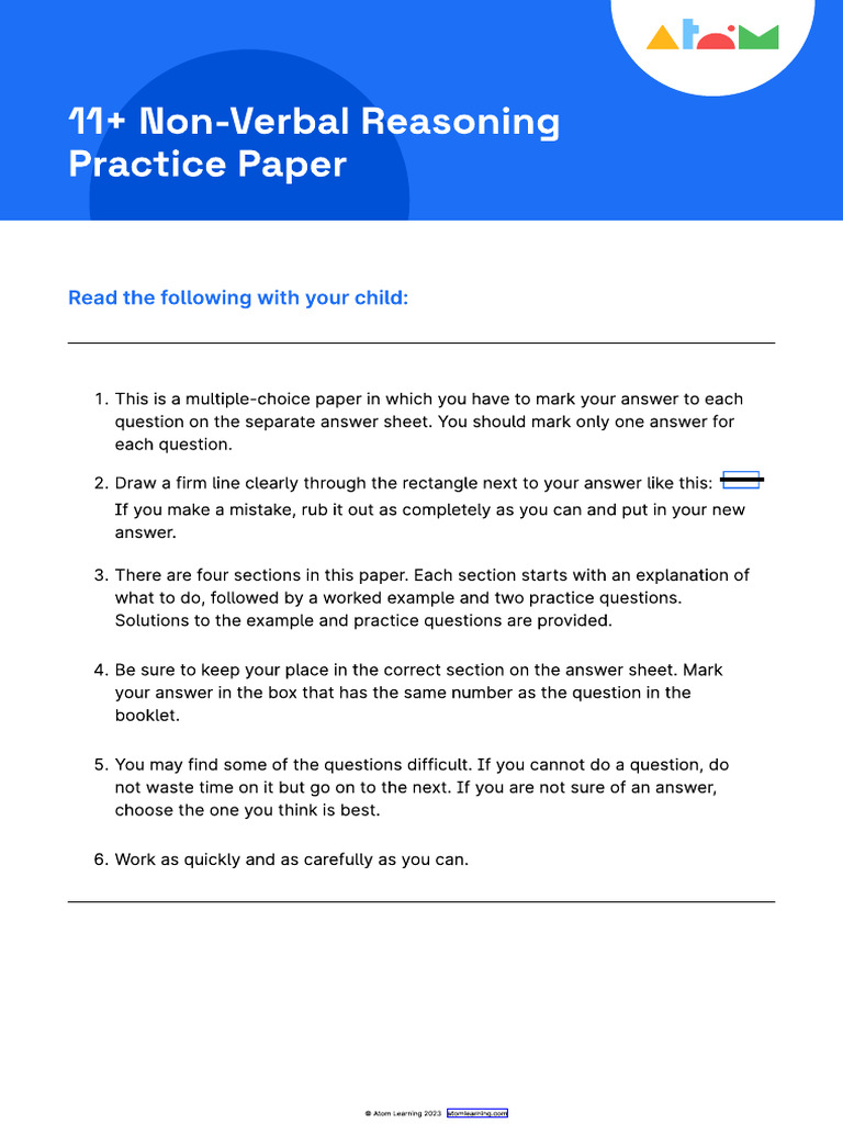 11+ NVR Paper 1 | PDF | Tests