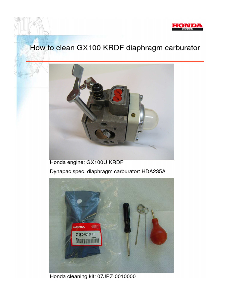 GX100 KRDF Carb Clean | PDF