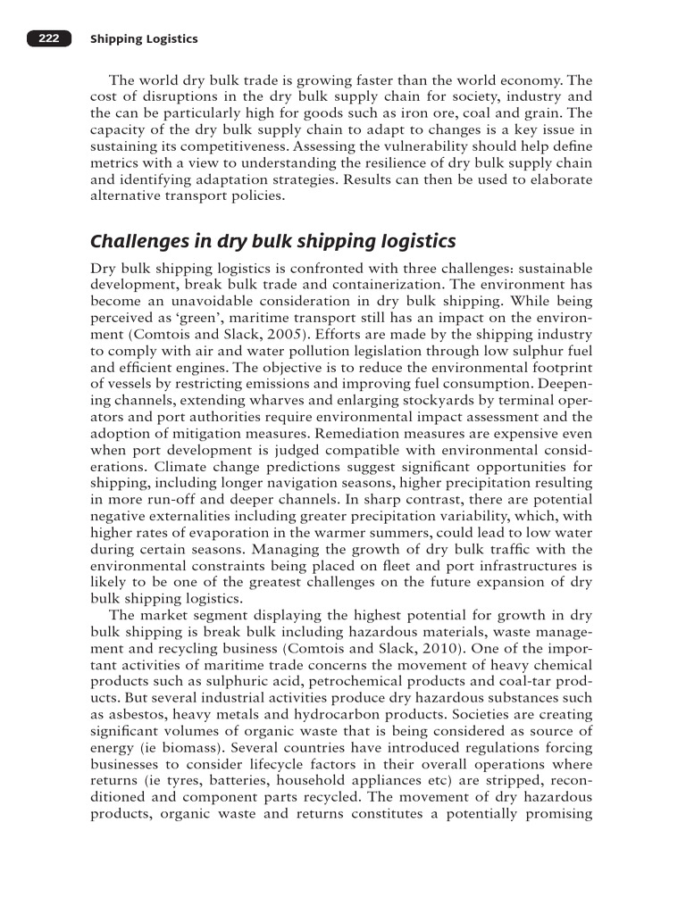 Challenges in Dry Bulk Shipping Logistics | PDF | Port | Containerization