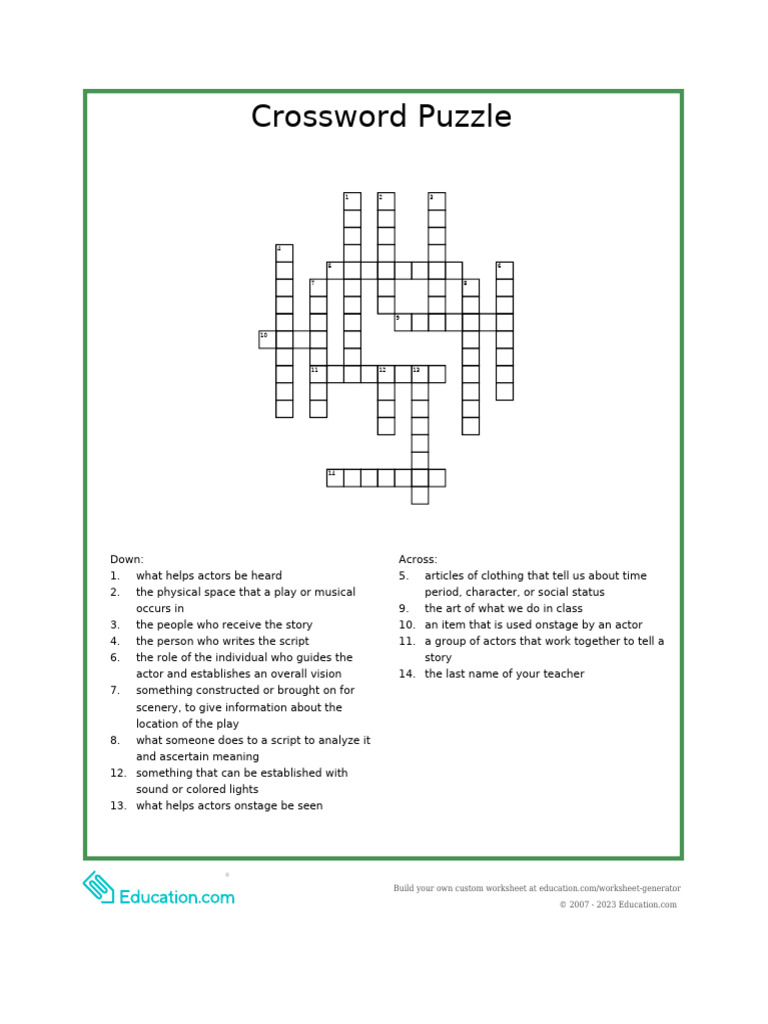 Crossword Puzzle PDF