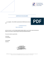 Certificat de Scolaritã© 2023-2024 EBM BS