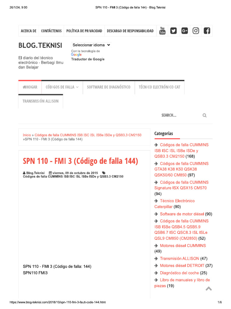 CODIGO SPN 110 FMI 3 PDF