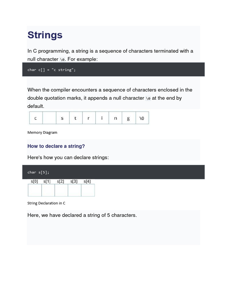 C String Concatenation and Functions | PDF | String (Computer Science ...