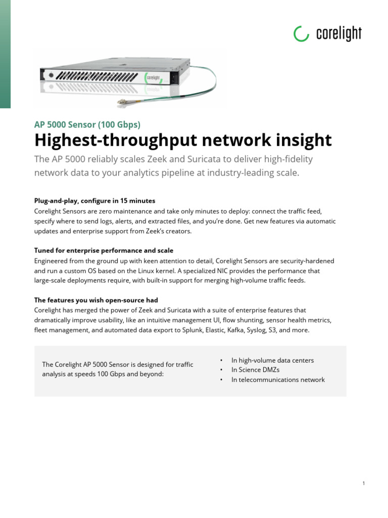 Ds PR Corelight Ap 5000 | PDF | System Software | Computer Architecture