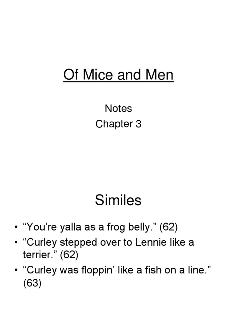 Of Mice and Men Chapter 3 Notes