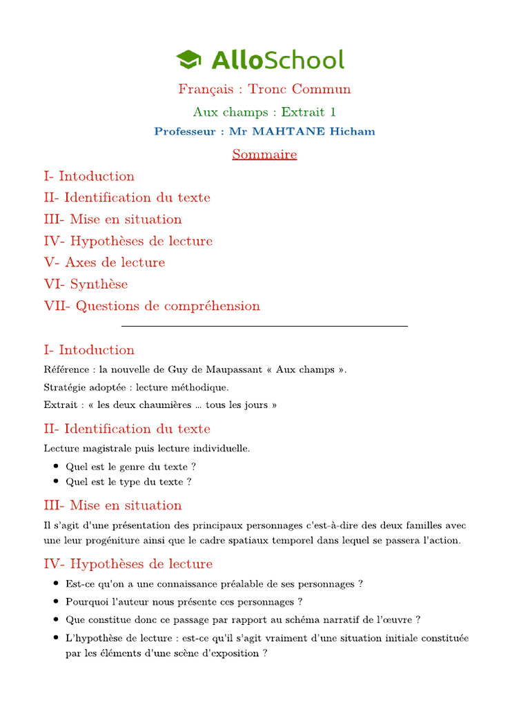 Aux Champs Extrait 1 2 | PDF