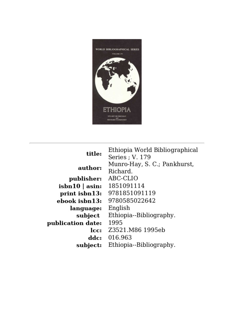 Ethiopia World Bibliographical | PDF | Ethiopia