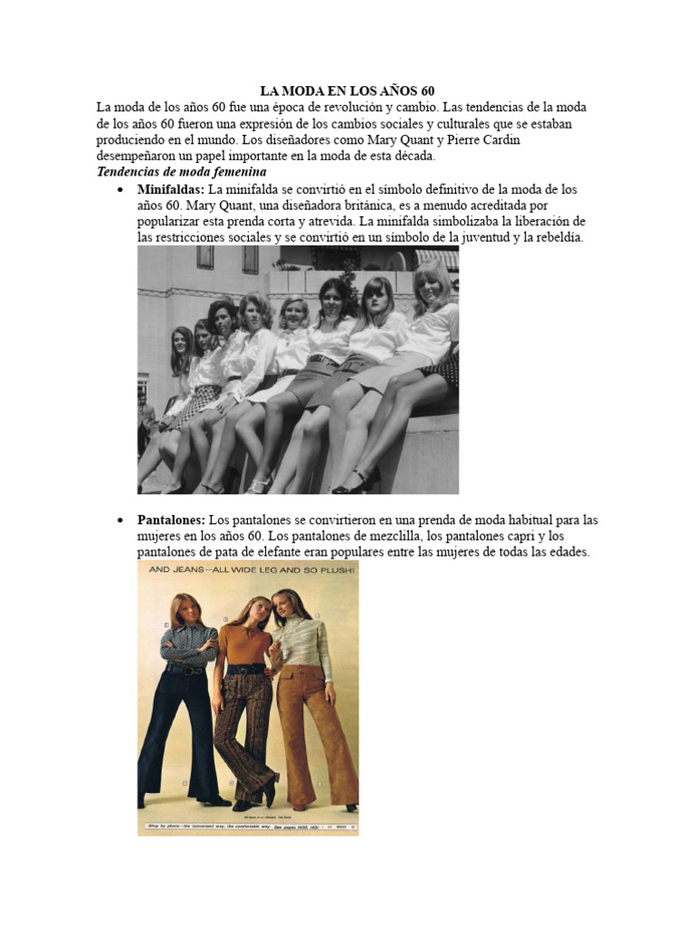 Moda de los años 60: Estilos y Tendencias | PDF | Estilo de vida