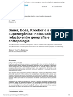 Sauer, Boas, Kroeber e A Cultura Superorgânica - Notas Sobre A Relação Entre Geografia e Antropologia