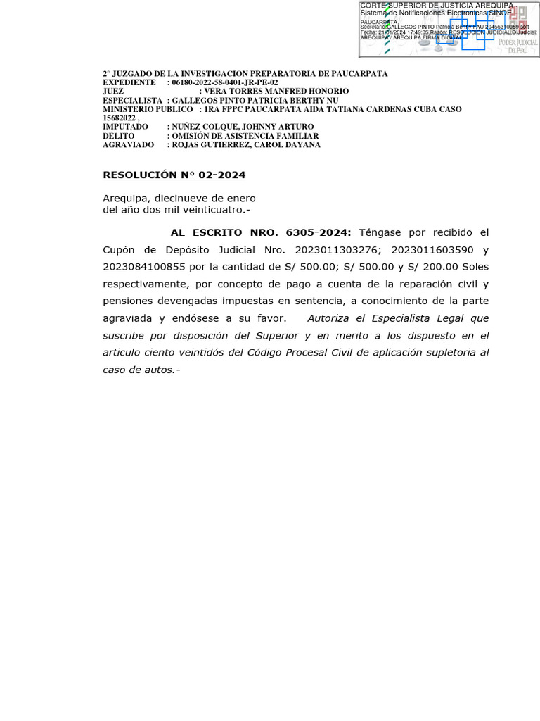 Exp. 06180-2022-58-0401-JR-PE-02 - Resolución - 27594-2024 | PDF | Derecho