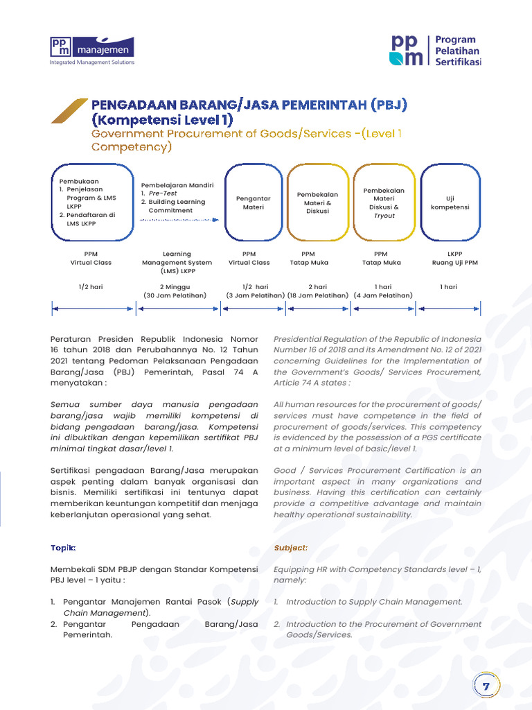Pengadaan Barang Jasa Pemerintah Pbj Kompetensi Level 1 Pdf