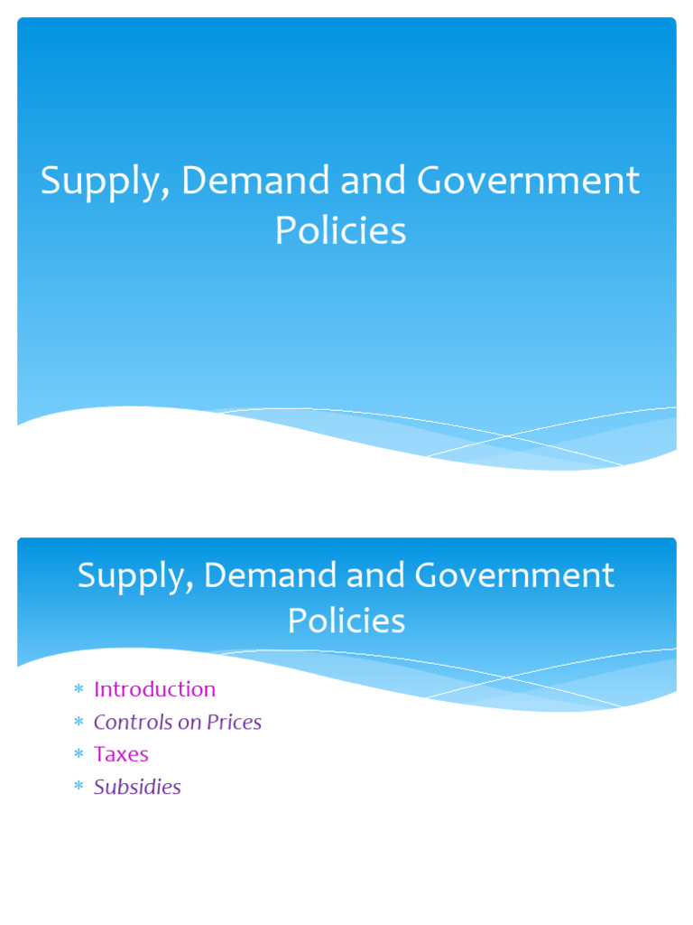 Supply, Demand and Government Policies | PDF | Taxes | Tax Incidence