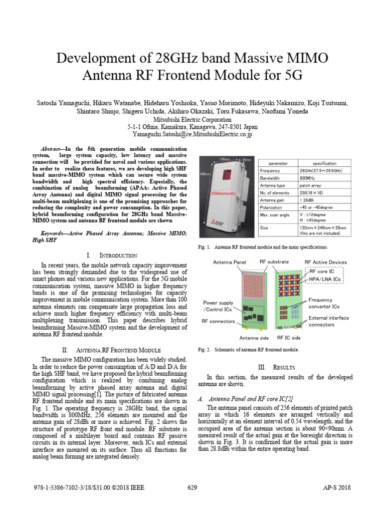 Development of 28Ghz Band Massive Mimo Antenna RF Frontend Module For ...