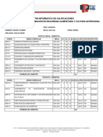 Boletín Informativo de Calificaciones Programa Nacional de Formación en Seguridad Alimentaria Y Cultura Nutricional