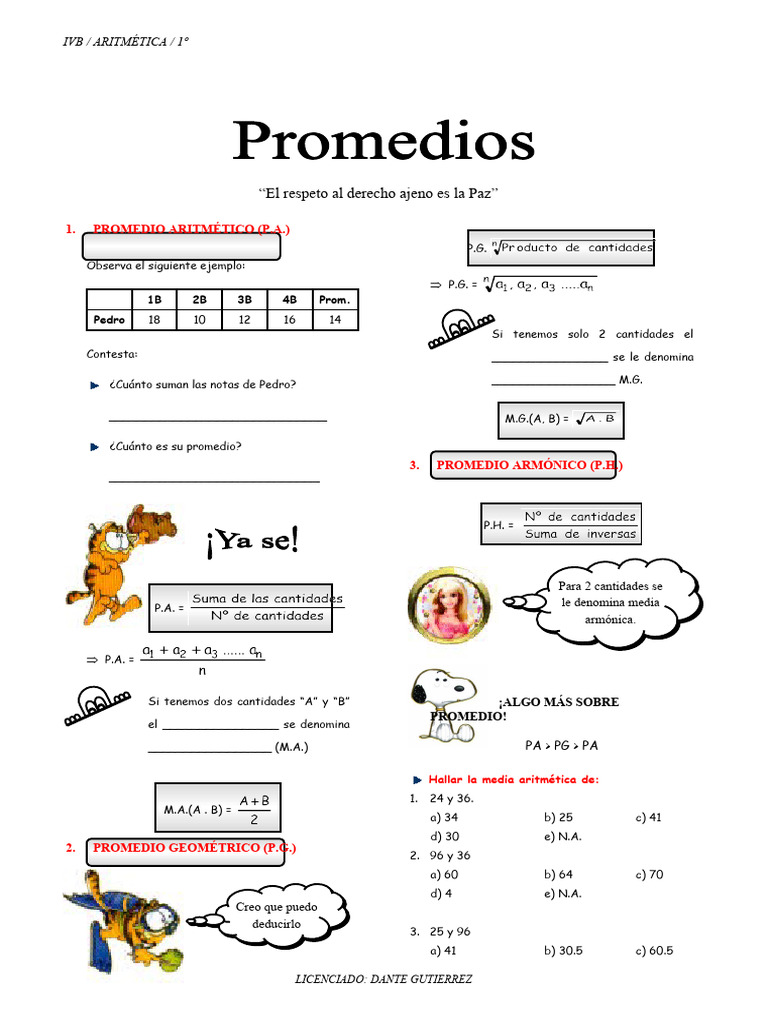 Promedios Primer Año Cuarto Bimestre Pdf Geometría Euclidiana
