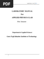 Appplied Physics I Lab Manual