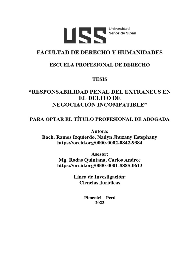 Responsabilidad penal del extraneus en el delito de negociaci n