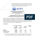 Interim Results Announcement For The Six Months Ended 30 June 2023