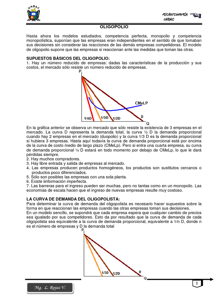 Modelos de Oligopolio en Microeconomía | PDF | Oligopolio | Monopolio