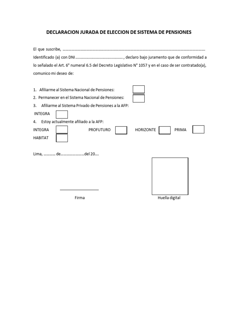 Afp - Formatos | PDF