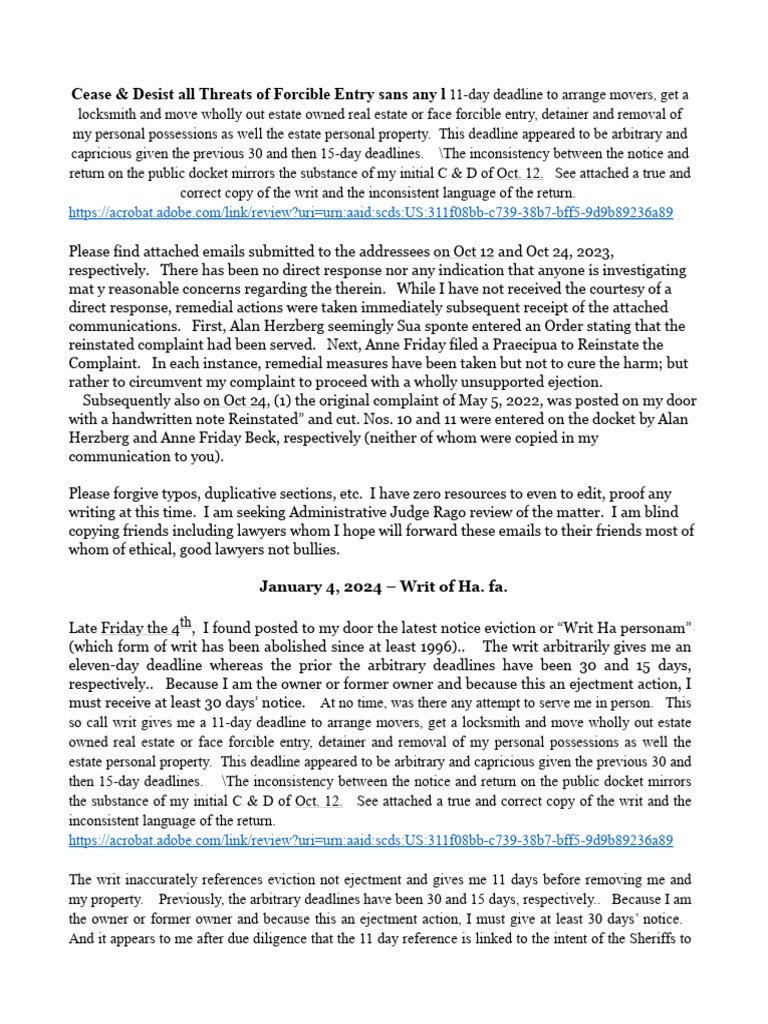 Ejectment Action and Arbitrary Deadlines | PDF | Eviction | Foreclosure