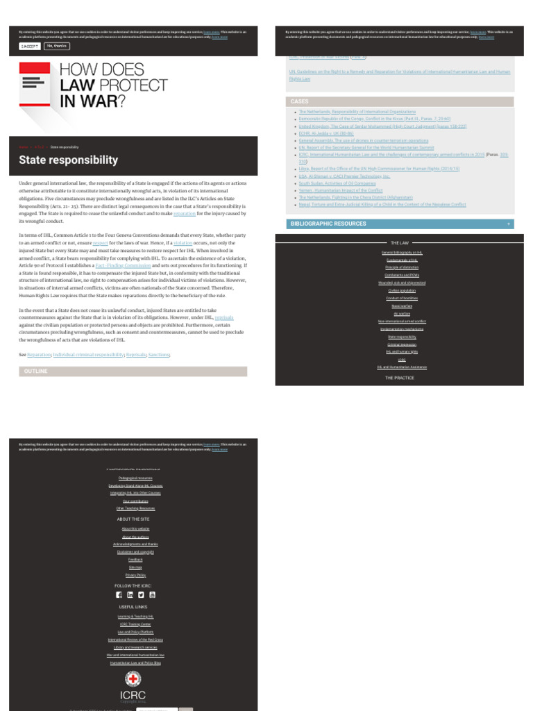 State Responsibility - How Does Law Protect in War - Online Casebook