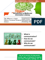 Introduction To MIL Communication Media Information and Technology Literacy