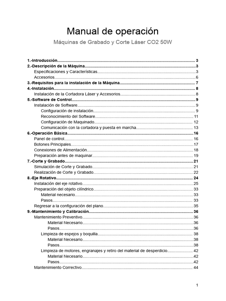 Manual Y Documentacion Cortadora Laser 50w V1 Pdf Calibración Usb