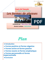 Cours de Français Formes de Phrases