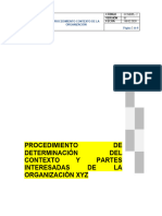 Procedimiento Del Contexto de La Organizacion