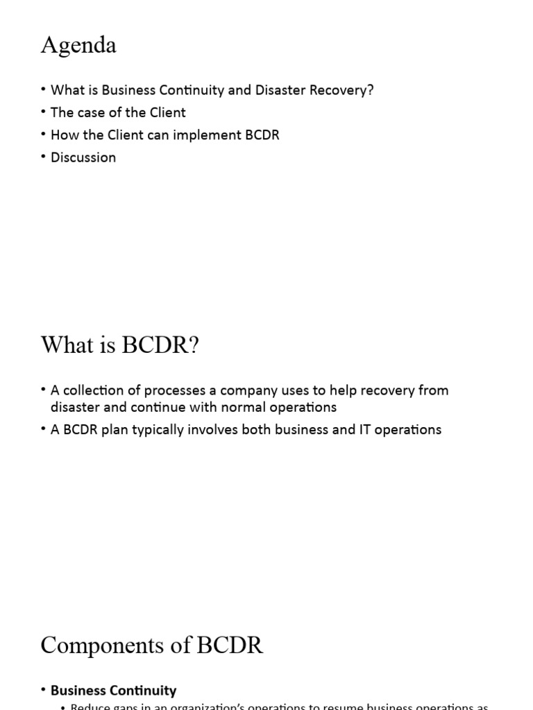 Business Continuity and Disaster Recovery | PDF | Backup | Information ...