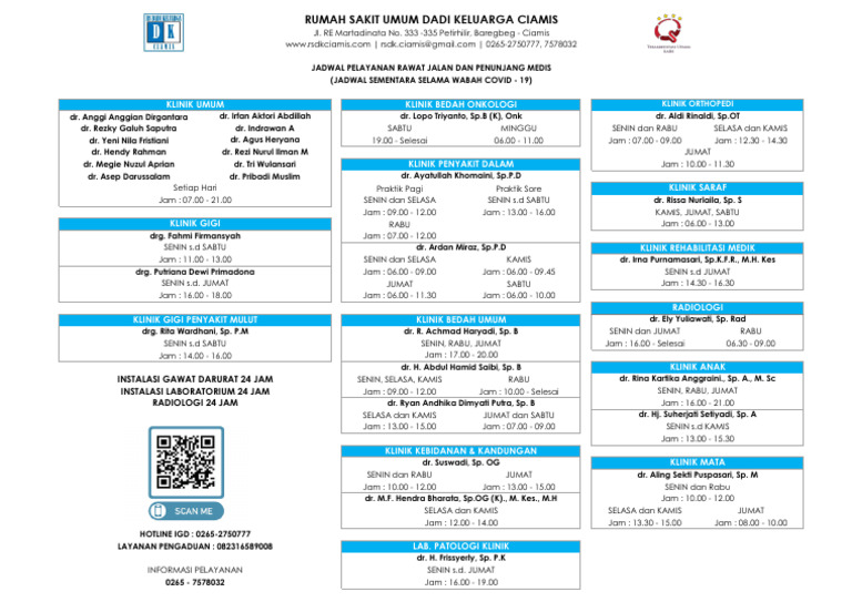 Jadwal Dokter RSDK Ciamis | PDF