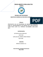 Propuesta de Un Programa de Bienestar Laboral, para El Departamento de Server Del Restaurante Hard Rock Cafe S.D. Periodo Noviembre 2020-Junio 2021