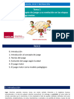 TEMA 1 Introducción Al Concepto de Juego y Su Evolución en Las Etapas Del Desarrollo. El Juego Motor.