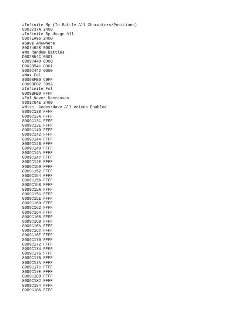Cheat Codes for Infinite MP and More | PDF
