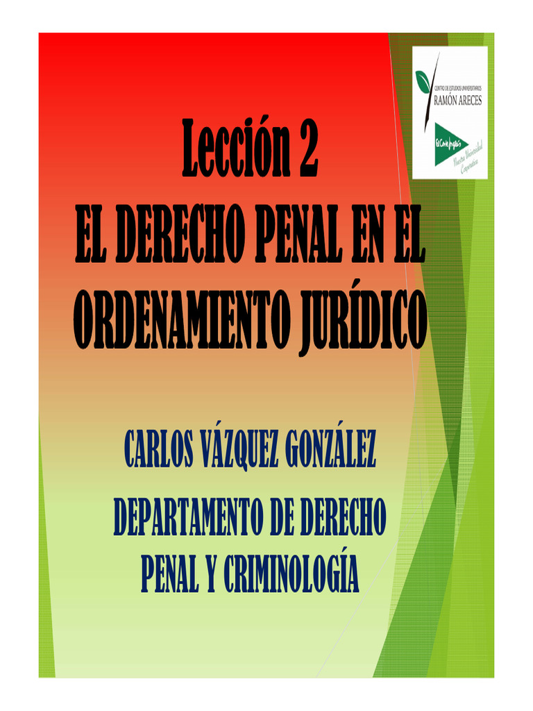 El Derecho Penal en El Ordenamiento Juridico | PDF | Derecho penal | Robo