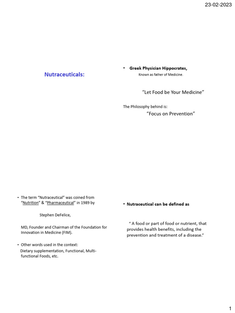 What Is A Nutraceuticals