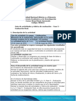 Guía de actividades y rúbrica de evaluación - Fase 5 - Evaluación final