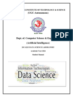 20CAI213 DATA SCIENCE LABORATORY Manual 2024