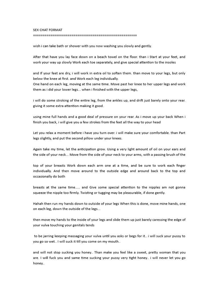 Sex Chat Format | Download Free PDF | Foot