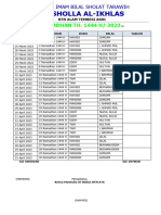 Jadwal Imam Trawih