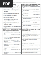 Exercises On S. Present & Present Cont. Tense - 9th Grade