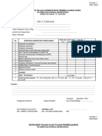 Instrumen Telaah Administrasi Pembelajaran Guru